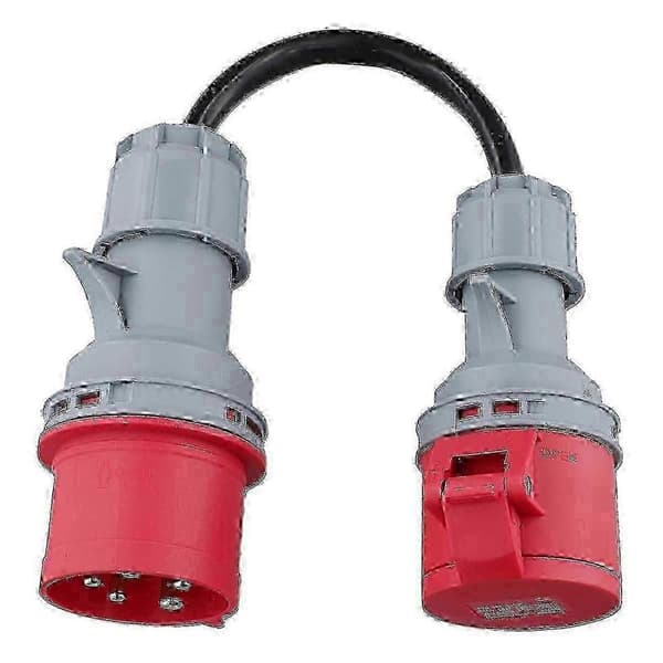 32A Naaras - 16A Uros CEE-sovitin 5-nastainen punainen virtaliitin BlackRed