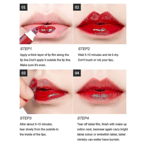 6 farger Tattoo Magic Color Lip Stain Tint Lip Gloss Sets