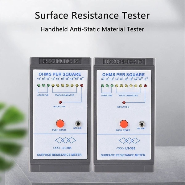 -385 LED-skjermoverflatemotstandstester Antistatisk testing Induksjon ohm-målere motstandstest med LED-indikator Gray