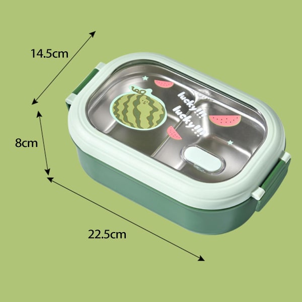 1000ml Lunsjboks Mikrobølgeovn Stor kapasitet Varmebestandig rom Fruktutskrift Student Bento Box Company Bruk Tianyuhe Green