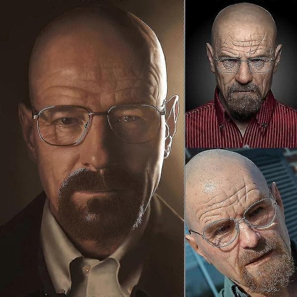 Breaking Bad Gammel Mann Forkledning Full Maske Halloween Cosplay Hodeplagg