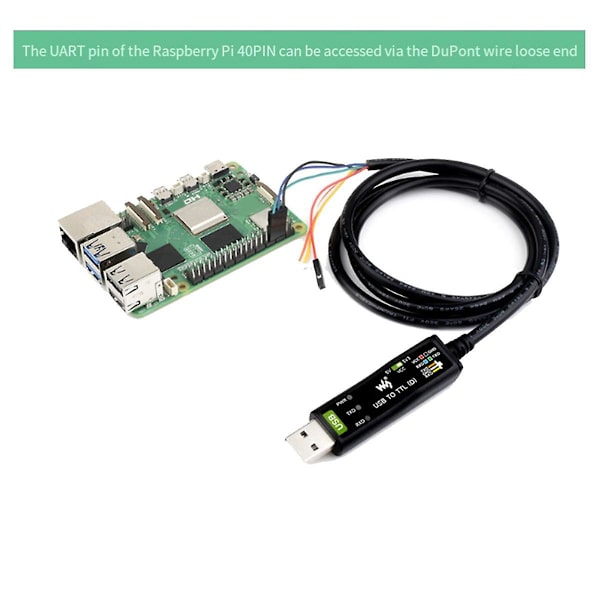 Industriel USB til TTL (D) Seriel Modul Kabel FT232RNL 300bps-3Mbps til 5 Seriel Port Debugging Modul Black