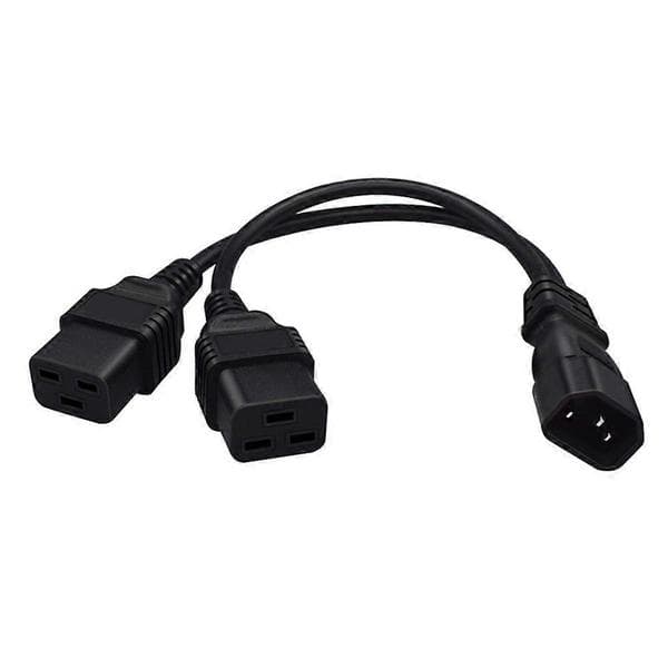 Professionel PDU strømadapter splitter C14 TIL 2xC19 splitter strømkabel