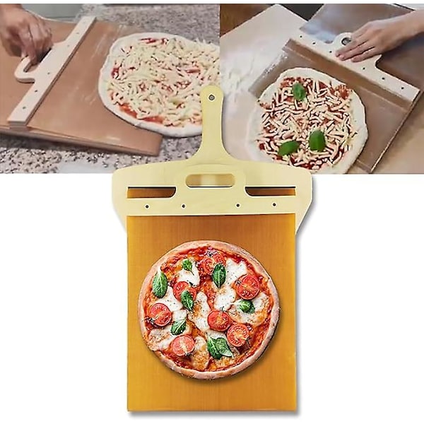 Skyvepizza-skuffe Pizza-skuffe som overfører pizza perfekt, pizzaspadde med håndtak, pizzaspatel-padde