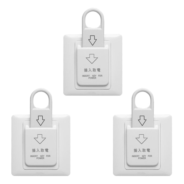 6x High Grade Hotel Magnetic Card Switch Energibesparende Switch Indsæt nøgle til strøm white