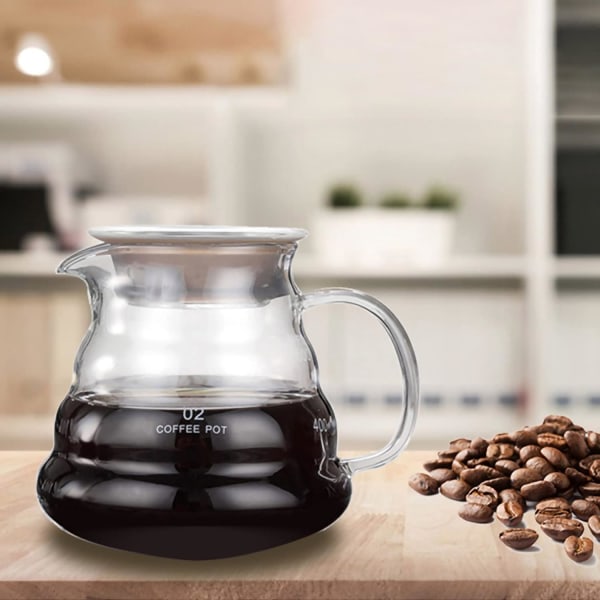 Varmebestandig glasstekanne 600 ML kaffetrakter Urte-tekoker Vannkaraffel