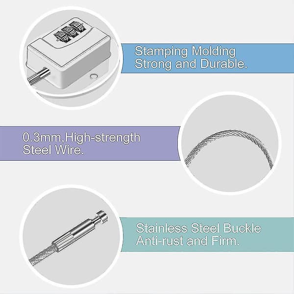 2-pack Refrigerator Lock - Heavy Duty Combination Lock for Refrigerator White