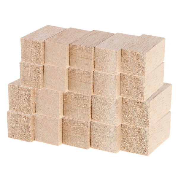 20st Balsa Wood Blocks Gör-det-själv-modellering Craft Pine Wood Arbetsmaterial