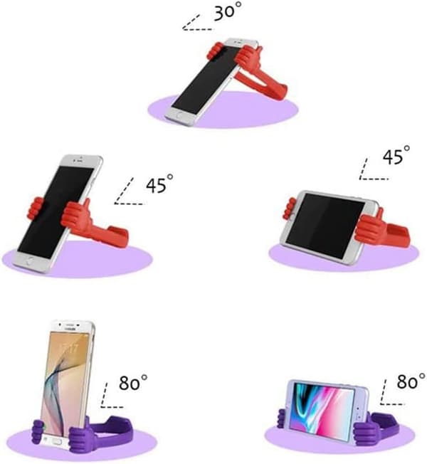 3 Pcs Cell Phone Holder for Desk, Universal Flexible Cell Phone Stand for Tablet (Blue)