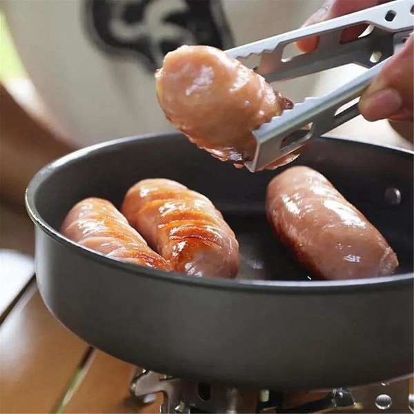 2 st Anti-skållande gryta och skål gripare för utomhuscamping, för vandring, picknick, grillning (vit) White