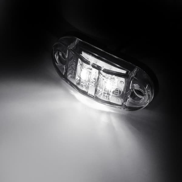 10X 2 LED Sidomarkeringslys 12/24V LED Positionslys Trailer Sidelys Advarselslys til Lastbil Autocamper Campingvogn (Hvid) white