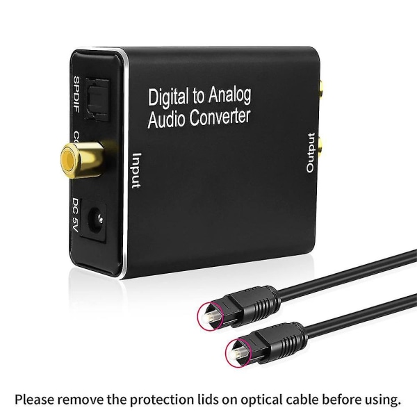 Digitaalisesta analogiseen audiomuunnin, dac Digital Spdif optinen analoginen L/r Rca & 3,5 mm Aux Stereo Au black