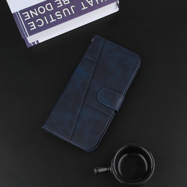 Kompatibel med Oppo A94 5g etui Læder Folio Cover Pung Magnetic Premium Etui Coque - Blå