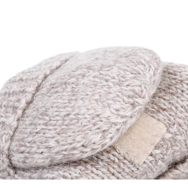 Vinter Stickade Konvertibla Fingerlösa Vantar Ull Vantar, Vinter Varma Vantar Grey