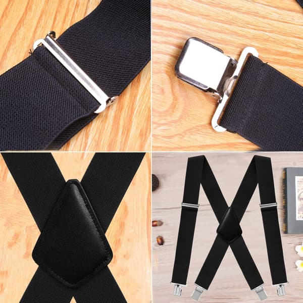 Men's Suspenders 5 cm Wide Adjustable Solid Straight Clip Loops