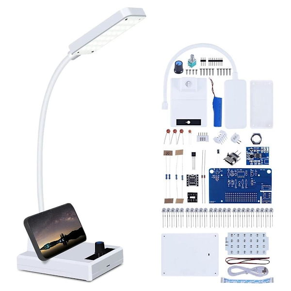 Loddeøvelseskit LED-skrivebordslampe med justerbar lysstyrke, DIY elektroniske loddeprojektsæt As Shown