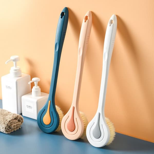 Long Handle Bath Brush, Soft Bristle, Back Scrubber, Bathroom Brush, Mud Back Scrubber Abyss Blue