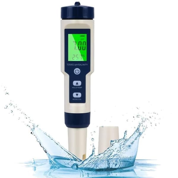 Vannkvalitetstester - 5-i-1 Elektronisk pH-måler