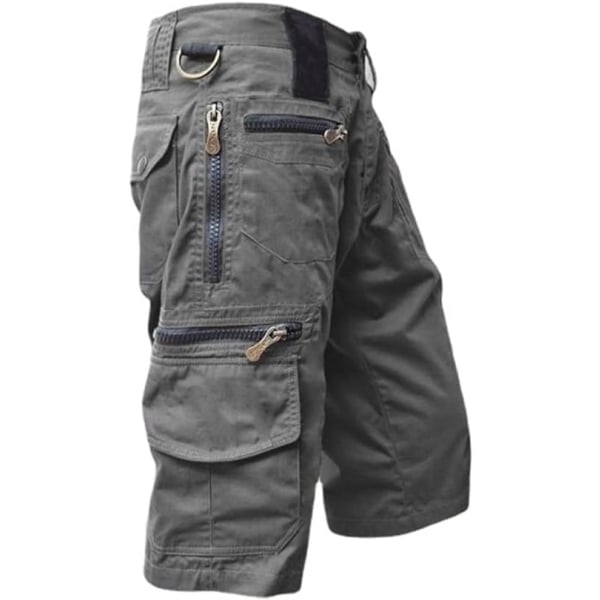 Mænds korte bukser Afslappede løse sportsjoggers Slim Fit Militære sportsshorts Bermudas Cargo Mountain Baggy Pants med flere lommer，XL
