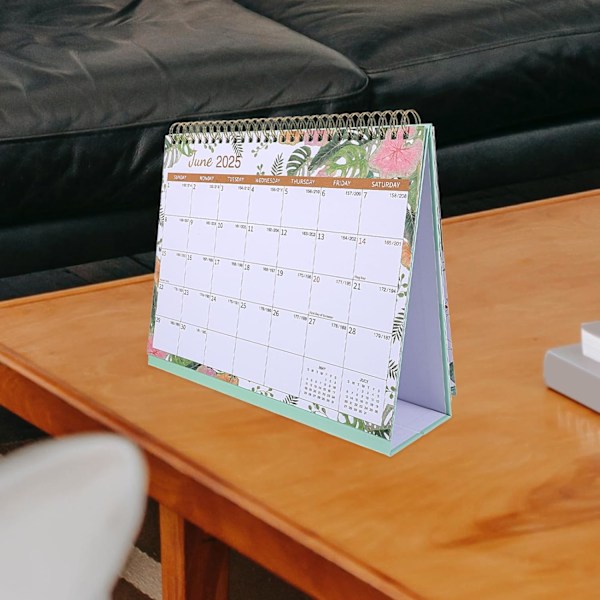 Skrivbords kalender 2025 Går från januari 2025 till dec. 2025, 18 månaders stående flip kalender skrivbords kalender