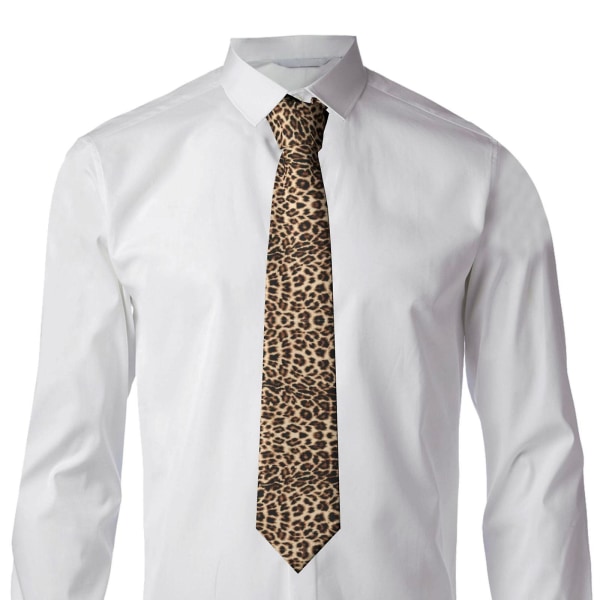 Rolig leopard med print herrslips mode halsslips mager slipsar Presenter till bröllop, brudgum, affärsfest