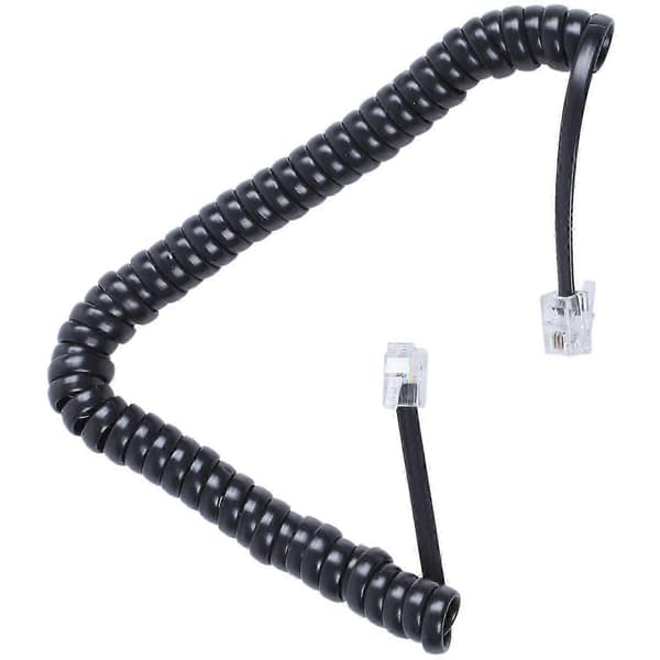 Erstatning RJ9 4P4C Plug Coiled Stretchy Telefonhåndsettkabel