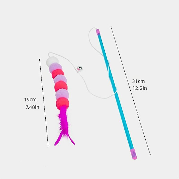 Interaktiivinen kissanlelu joustavalla narulla ja keinotekoisella toukkasuunnittelulla - edistää kissojen liikuntaa ja henkistä stimulaatiota Mixed Color