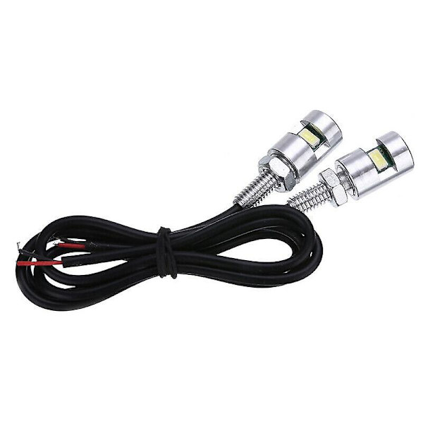 2x Chrome 5630 Moottoripyörän ruuvilamppu Auton yleinen rekisterikilven valo 12v Black