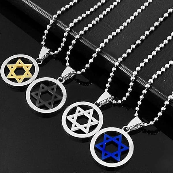Unisex Mote Rustfritt Stål David Halskjede Smykker Silver