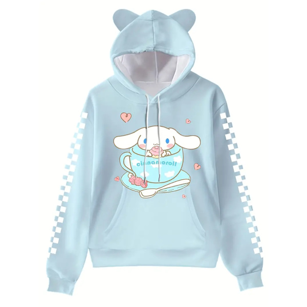 Hoodies Tegnefilm Casual Strikket Trøje med Lommer, Voksen Langærmet Hoodies, Velegnet til Gaver og Samlinger C blue S