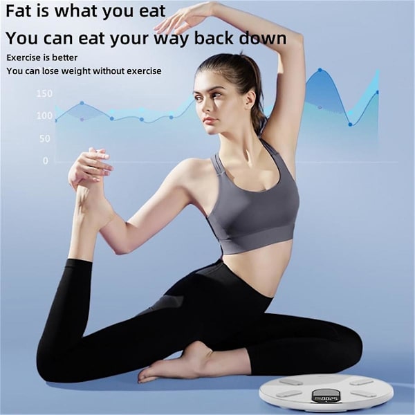 Ultra-Precision Digital Badrumssmartvåg Bluetooth-aktiverad Noggrann mätning för hemhälsa, fitness och vikt White