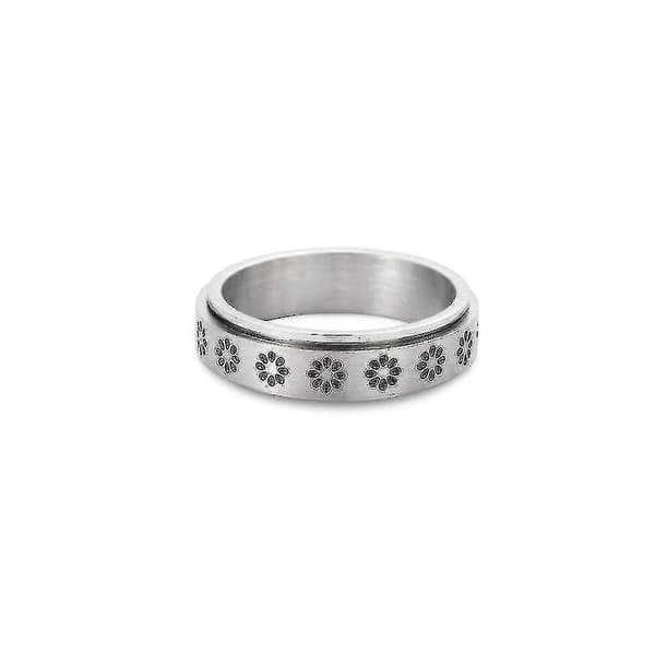 Spinnerring til kvinder i rustfrit stål rullende blomsterring til kvinder størrelse 6-11-hy 7