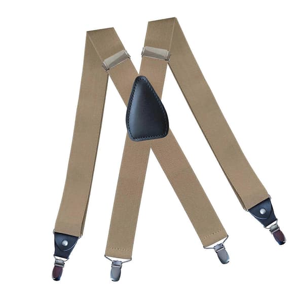 Herreseler Elastiske Stropper Solid Kraftig 4 Klips Justerbar Unisex Sort Beige