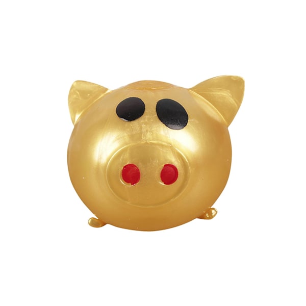 Pig Decompression Ball Vent Toy Children Adult Decompression Toy (golden)100ml