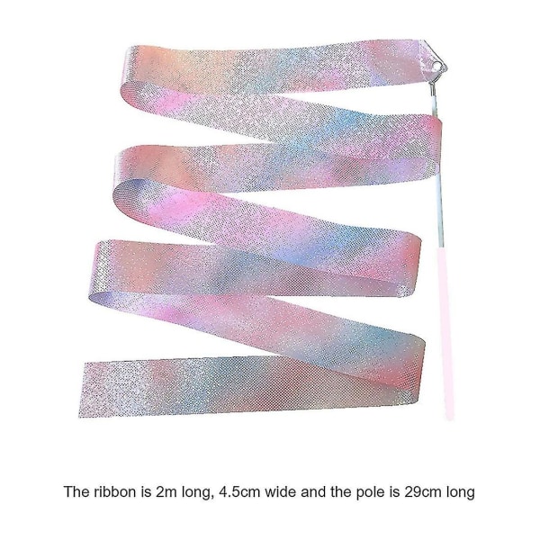 2m Flashing Star Gym Ribbons Dance Ribbon Rhythmic Art Gymnastics Ballet Streamer Twirling Rod Rain