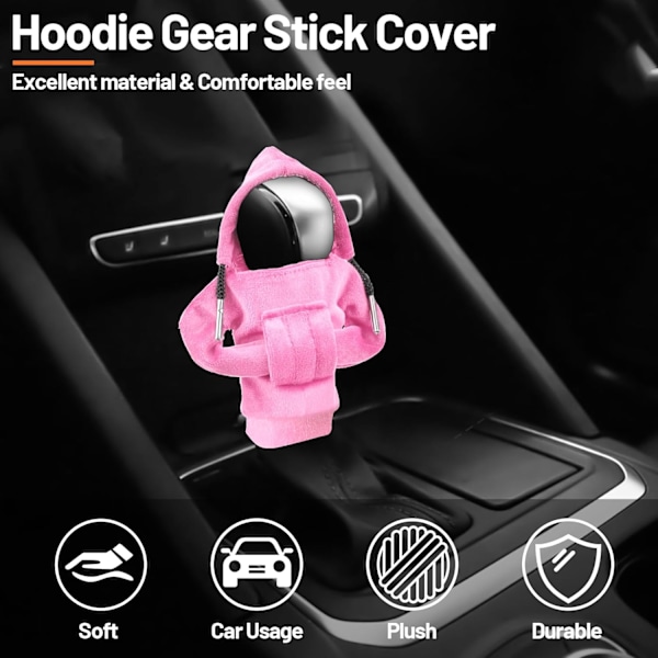 Bil Gear Lever Hoodie, Gear Lever Cover Bil Gear Lever Knob Hoodie, Bil Gear Lever Cover Bil Kreativ Sjov Gave (Hvid + Pink + Orange)