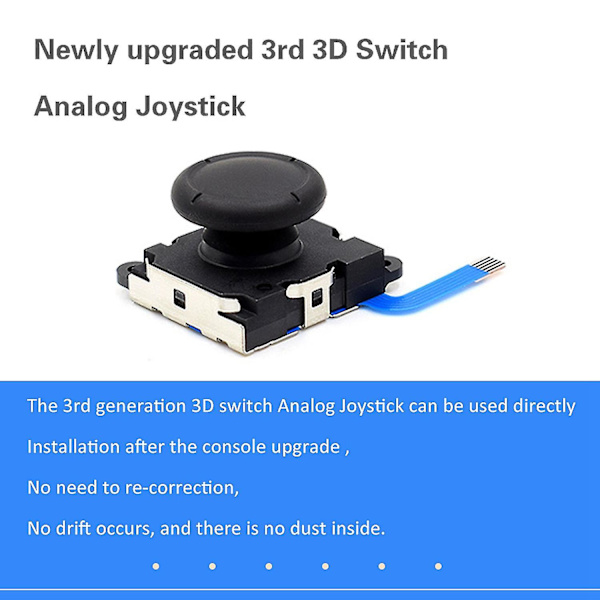 3D Analog Rocker Joycon Ersättning För Ns Gamepad Joy Stick Reparationstillbehör black