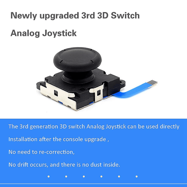 3D Analog Rocker Joycon Udskiftning Til Ns Gamepad Joy Stick Reparation Tilbehør black