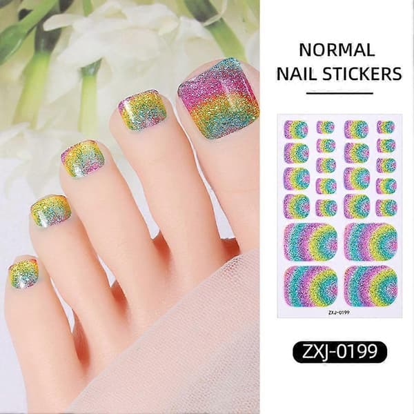 Regnbuegradient tåneglklistremerker selvklebende vannavstøtende glitrende style 5