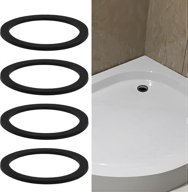 ECSiNG 4PCS 90mm Duschkar Bottenfälla Avfall Reservgummitätning 105mm x 85mm x 4mm Reservgummibricka för Badrum Duschkar Avfall O-ring