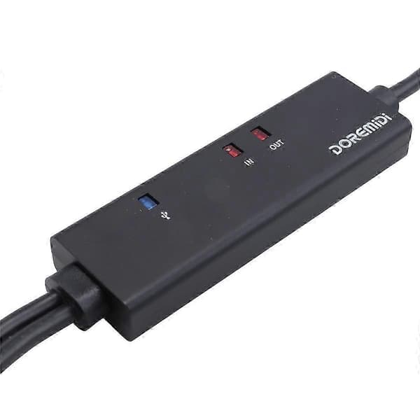 MIDI til USB-kabel med indikatorlys for DOREMiDi MTU-10 Black