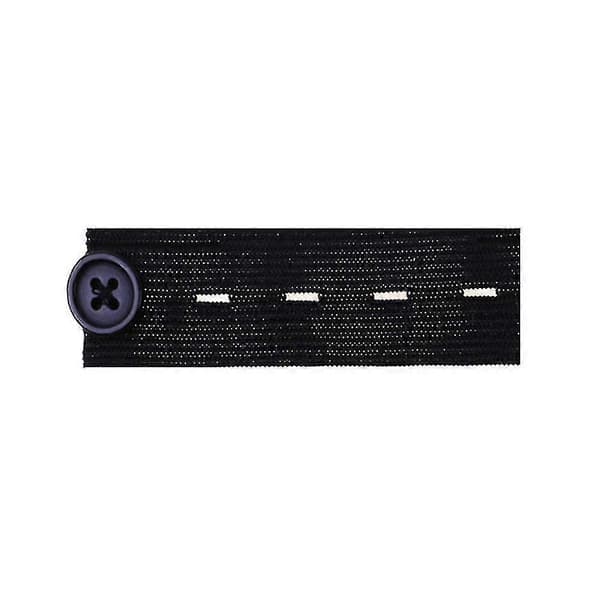 Elastisk Knapp Midjeförlängare Byxor Jeans Expander Midjeband Knapp Black 1PC
