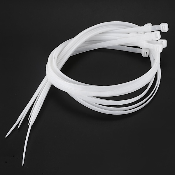 10x Ekstra Lange 76cm Kabelbinder Hvite Zip-Wraps