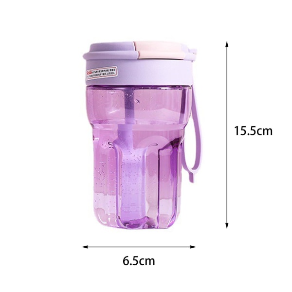 500 ml vattenflaska livsmedelsklass BPA-fri dubbel dricksmun Läcksäkert lock Portabelt band Halm Kaffekopp Utomhustillbehör Tianyuhe