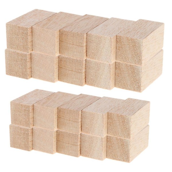 20 kpl Balsa Wood Blocks Tee itse mallinnus askartelu mäntypuun työstömateriaaleja