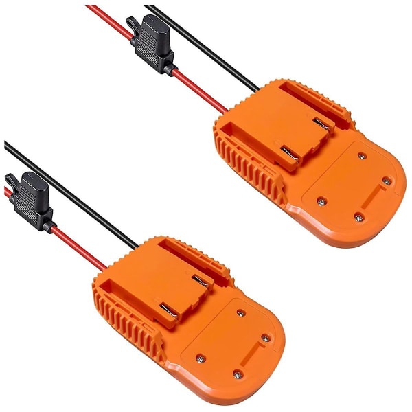 2 stk Power Wheels Adapter For Ridgid Aeg 18v Hyper Battery Dock Strømkontakt For Diy Rc Toy Car Truck B Orange
