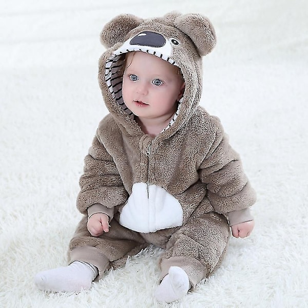 Umorden Spedbarn Småbarn Tegneserie Koalabjørn Kostyme Kigurumi For Baby Gutter Jenter Body Jumpsuit Onesie Flanell Komfortabel 80 (18-23M)