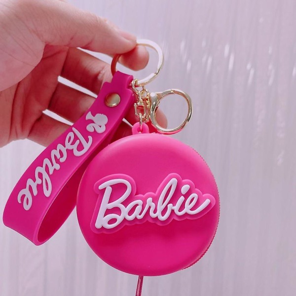 2023 Rosa Barbie myntpung nøkkelring Søt Barbies anheng nøkkelring Kawaii jenter Barn Veske Anheng Ornamenter Veske Nøkkelring Gaver B