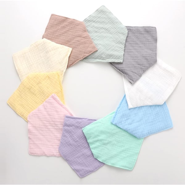 Baby smekker baby smekker nyfødt baby jente smekker baby smekker nyfødt gutt Super absorberende bandana smekker baby bomull smekker Baby Triangle Smekke （10 stk）