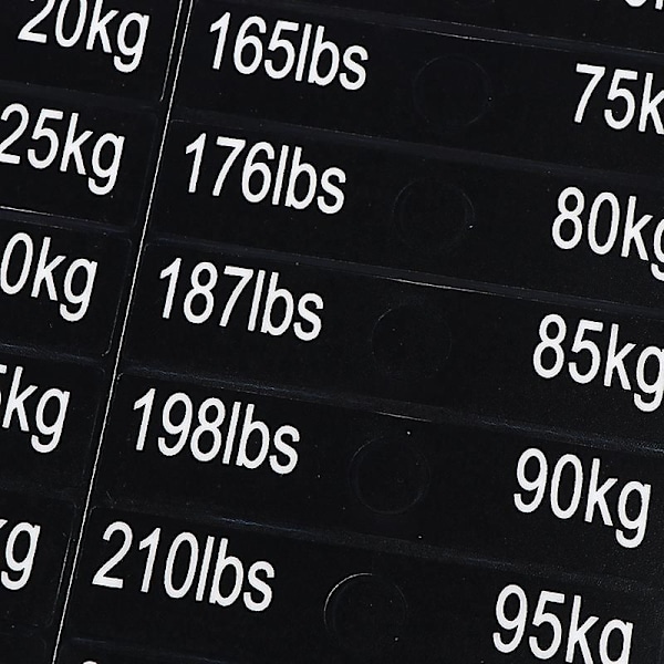 1 Ark Vægtklistermærker til Fitnessudstyr - Kraftudstyr Etiketter Shytmv